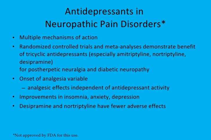 how does amitriptyline stop nerve pain