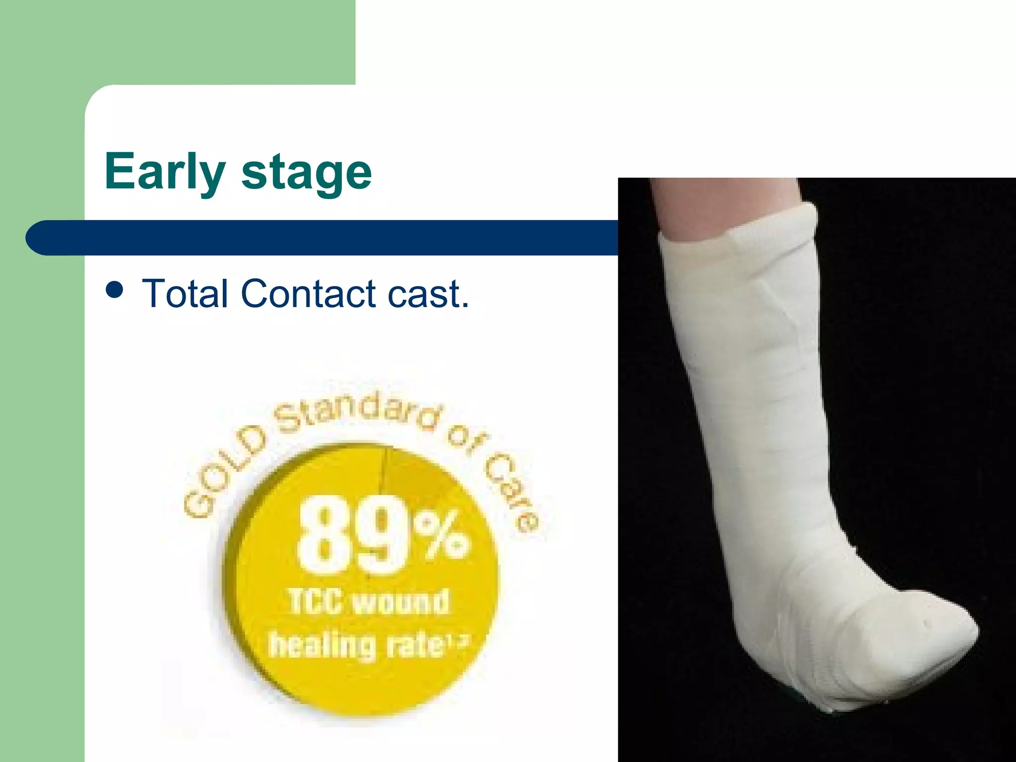 Early stage
 Total Contact cast.
 