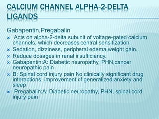 gabapentin and pregabalin calcium channels