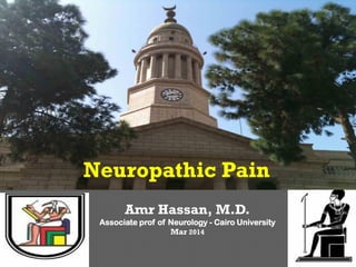 Amr Hassan, M.D.
Associate prof of Neurology - Cairo University
Mar 2014
Neuropathic Pain
 