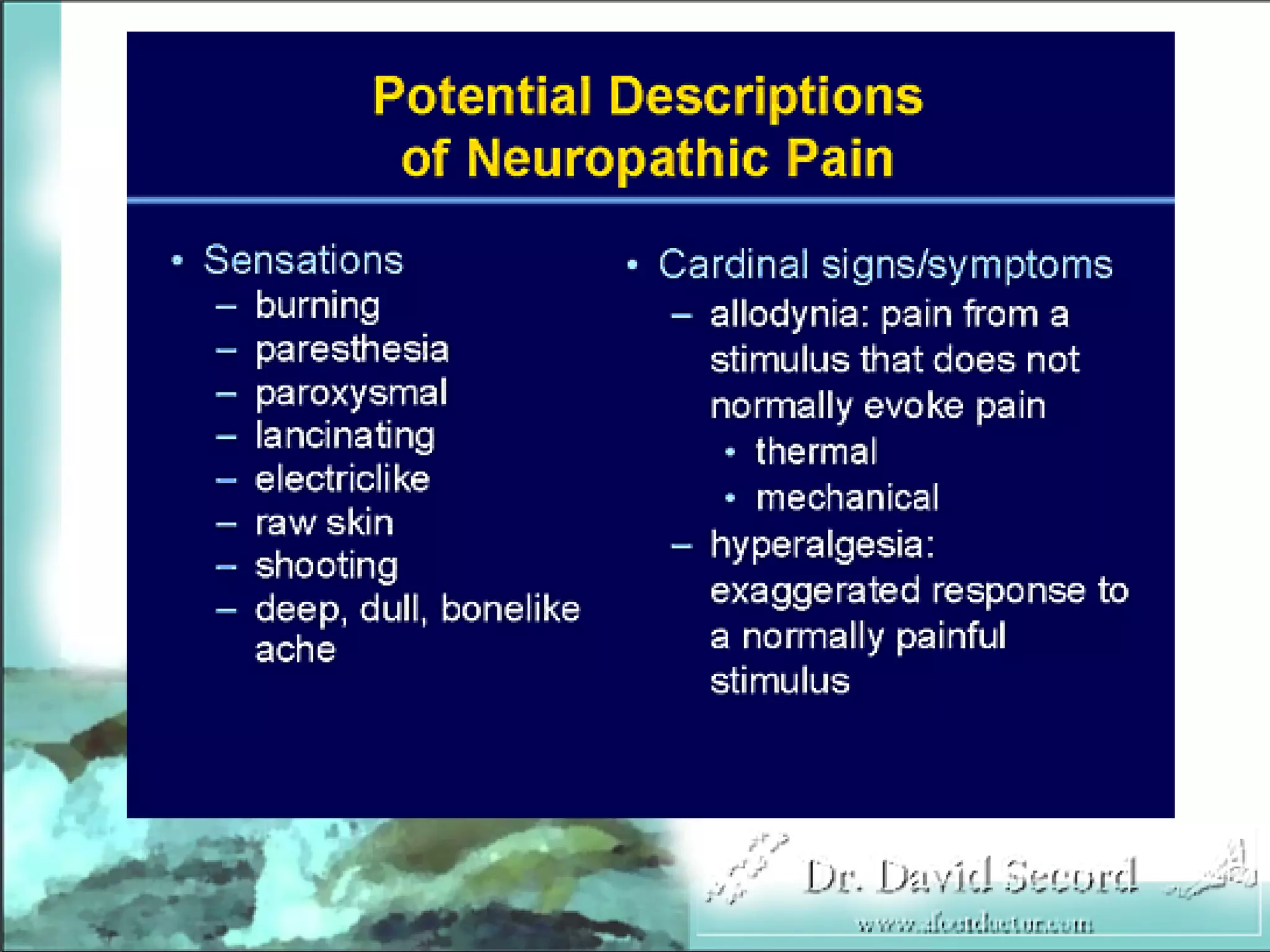 Neuropathic Pain Lecture