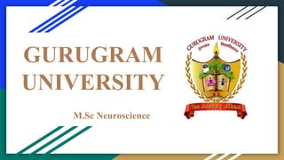 GURUGRAM
UNIVERSITY
M.Sc Neuroscience
 