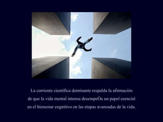 La corriente científica dominante respalda la afirmación de que la vida mental intensa desempeña un papel esencial en el bienestar cognitivo en las etapas avanzadas de la vida. 