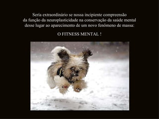 Sería extraordinário se nossa incipiente compreensão da função da neuroplasticidade na conservação da saúde mental desse lugar ao aparecimento de um novo fenômeno de massa: O FITNESS MENTAL ! 