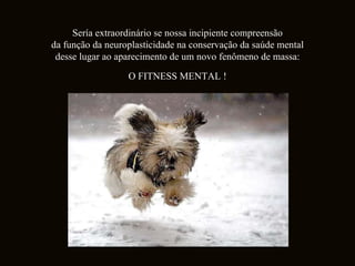 Sería extraordinário se nossa incipiente compreensão da função da neuroplasticidade na conservação da saúde mental desse lugar ao aparecimento de um novo fenômeno de massa: O FITNESS MENTAL ! 
