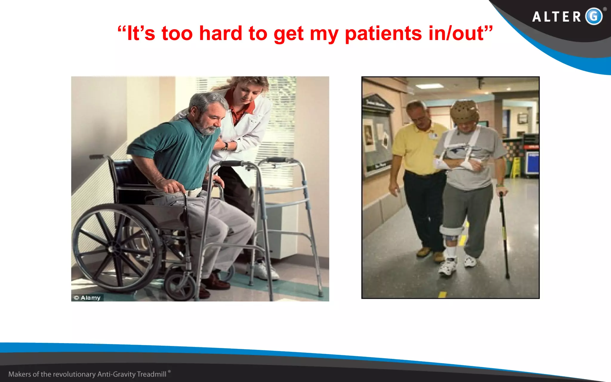 “It’s too hard to get my patients in/out”
 