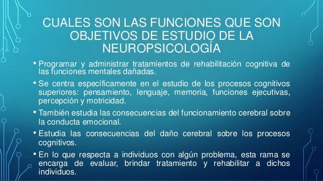 Resultado de imagen para objeto de estudio de la neuropsicología