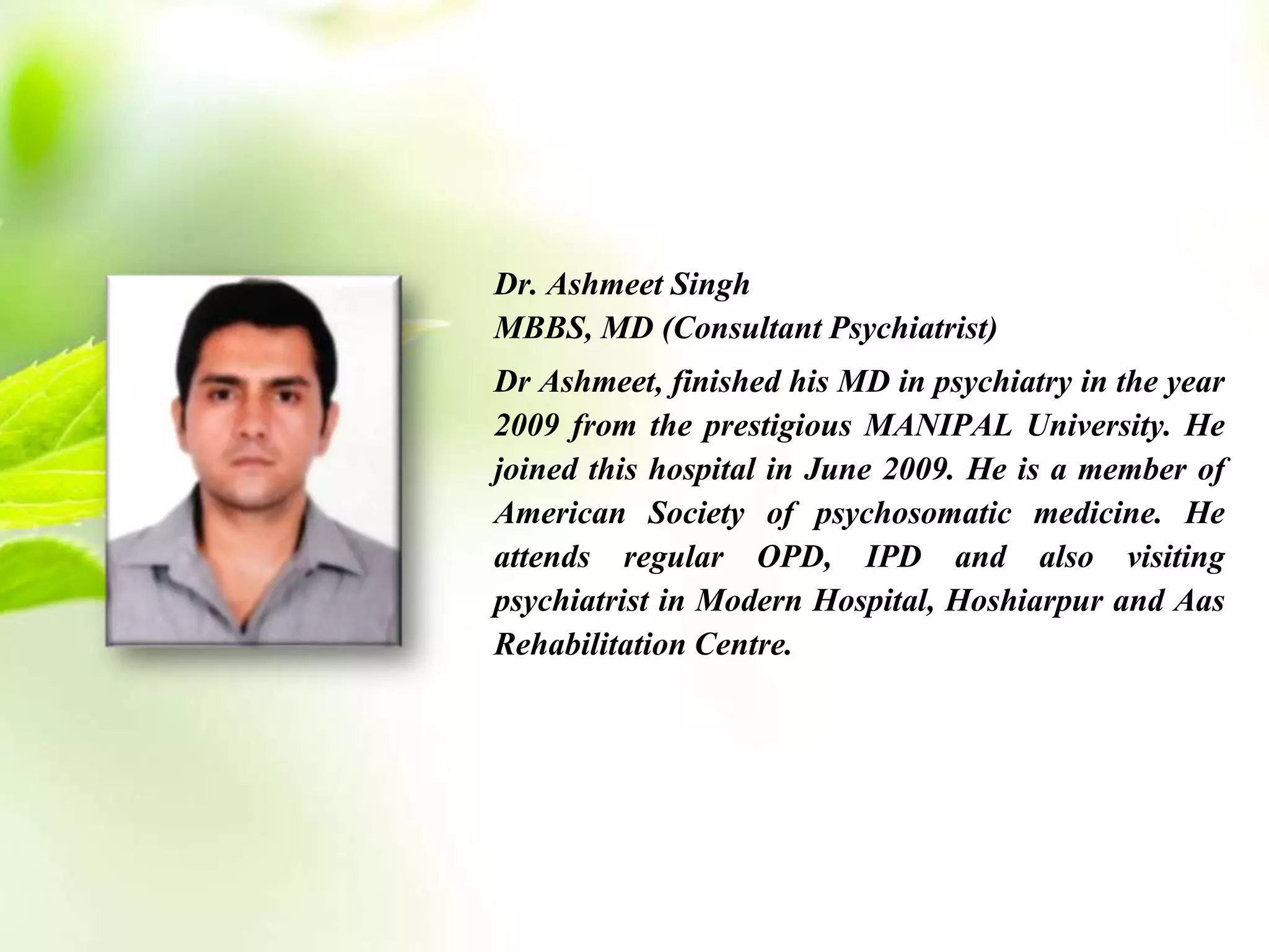 Neuro psychiatric hospital & ANR Centre | PPTX