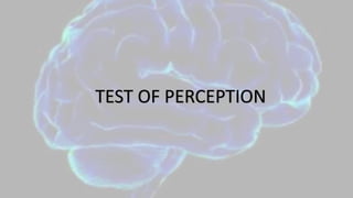 TEST OF PERCEPTION
 