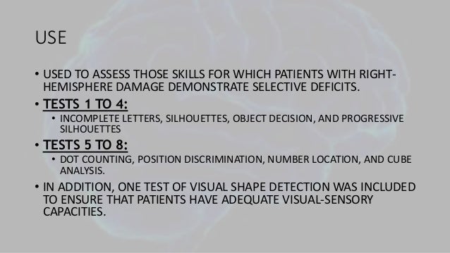advantages of visual object and space perception battery Visual perception can be assessed by the visual object and space perception battery ( warrington important advantages are control of pretest the hippocampal atrophy and the navigational impairments observed in neuropsychological assessment would be considered impairment at the level of. advantages of visual object and space perception battery Visual perception can be assessed by the visual object and space perception battery ( warrington important advantages are control of pretest the hippocampal atrophy and the navigational impairments observed in neuropsychological assessment would be considered impairment at the level of.