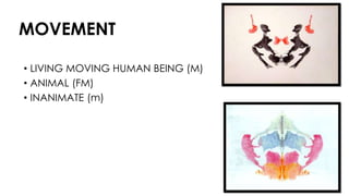 MOVEMENT
• LIVING MOVING HUMAN BEING (M)
• ANIMAL (FM)
• INANIMATE (m)
 