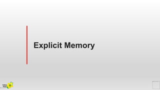 Explicit Memory
Yellow
Pond
 