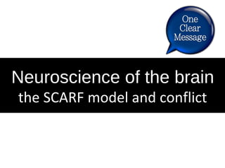 Neuroscience of the brain
the SCARF model and conflict

 