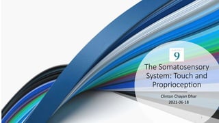 The Somatosensory
System: Touch and
Proprioception
Clinton Chayan Dhar
2021-06-18
1
 