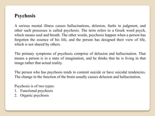 Neurosis and psychosis | PPTX