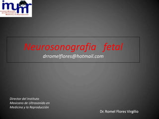 Neurosonografia fetal
drromelflores@hotmail.com

Director del Instituto
Mexicano de Ultrasonido en
Medicina y la Reproducción

 