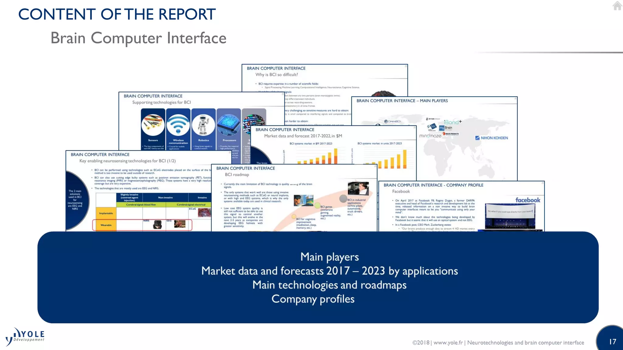 17
CONTENT OF THE REPORT
Brain Computer Interface
 