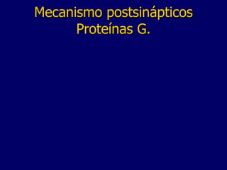 Mecanismo postsinápticos Proteínas G. 