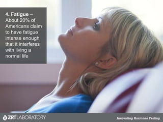 4. Fatigue –
About 20% of
Americans claim
to have fatigue
intense enough
that it interferes
with living a
normal life
 