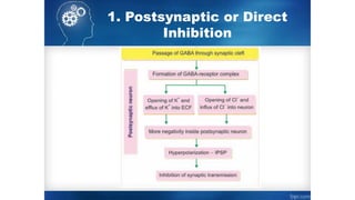 1. Postsynaptic or Direct
Inhibition
 