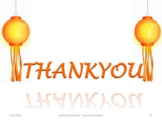 THANKYOU
2/18/2015 ANCY KURIAN IMSc. Neurotransmitters 30
 