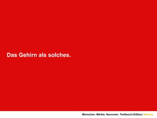 Das Gehirn als solches.Menschen. Märkte. Neuronen. Twittwoch-Edition.