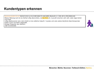 Kundentypen erkennen Menschen. Märkte. Neuronen. Twittwoch-Edition.