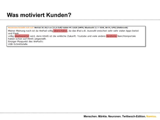 WebseitenplanenSite IDNavigation & SearchCover StoryEmotionalAboutConnectSpecialSpecialTopicsBrand addictedService orientedRationalMenschen. Märkte. Neuronen. Twittwoch-Edition.