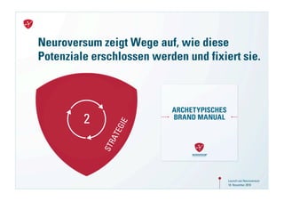 Neuroversum zeigt Wege auf, wie diese
     Potenziale erschlossen werden und fixiert sie.




              2     TE
                       GIE
                   RA
                  ST




27                                          Launch von Neuroversum
                                            18. November 2010
 