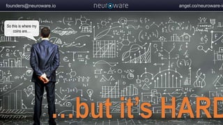 So this is where my
coins are…
founders@neuroware.io angel.co/neuroware-io