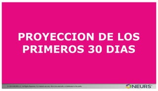 © 2014 NEURS LLC. All Rights Reserved. For internal use only. Not to be used with, or distributed to the public.
PROYECCION DE LOS
PRIMEROS 30 DIAS
 