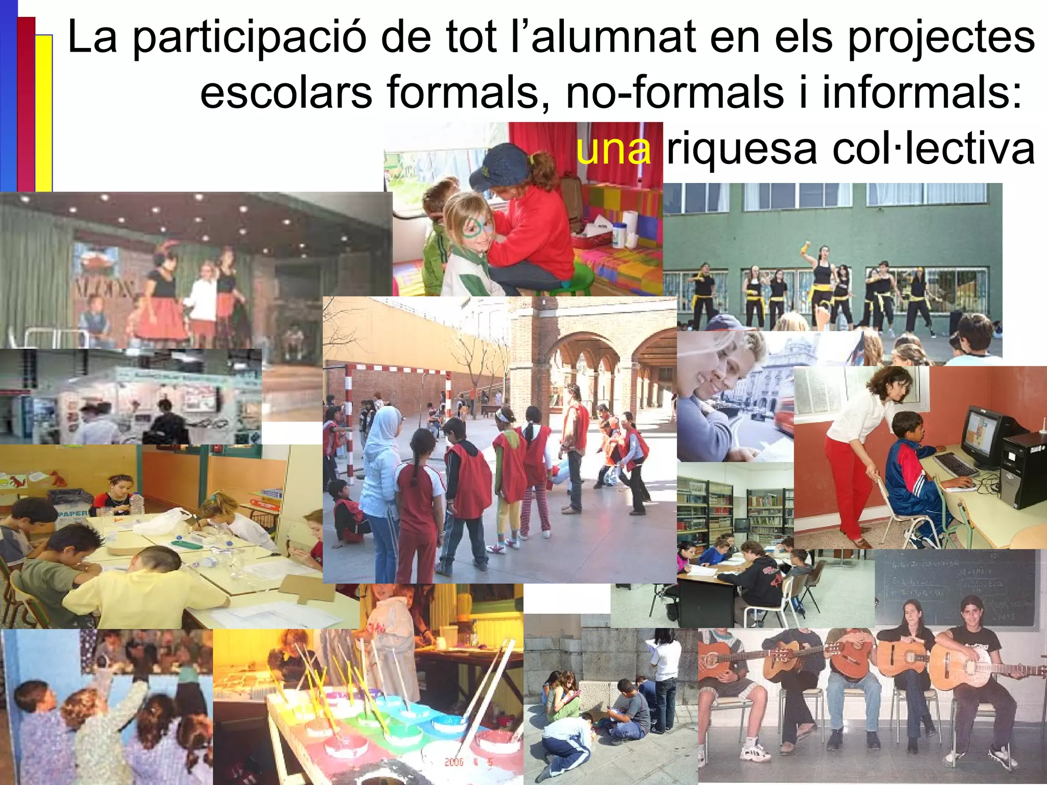 La participació de tot l’alumnat en els projectes escolars formals, no-formals i informals:  una  riquesa col·lectiva 