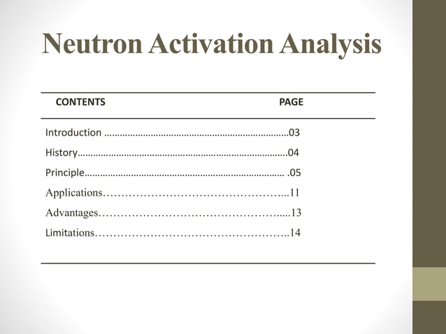 Neutron activation analysis | PPT