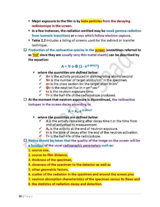 ASNT Neutron Radiography (NR) Level III Notes-Dr. Samir Saad | PDF