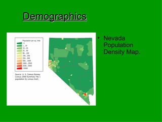 Demographics   Nevada Population Density Map .   