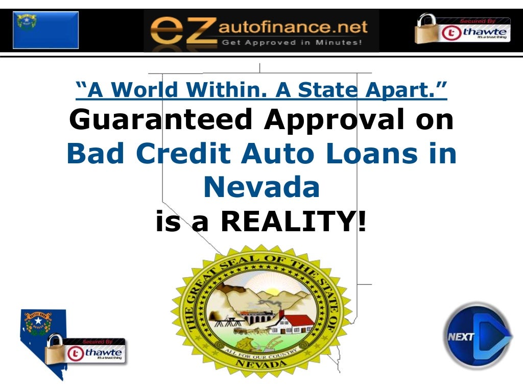 Nevada Car Loans Quick Approval on Bad Credit Auto Financing at Lower