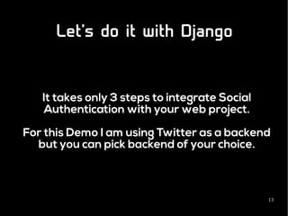 Never build a login again - The art of using social Auth using Django | PDF