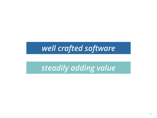 29
well crafted software
steadily adding value
 