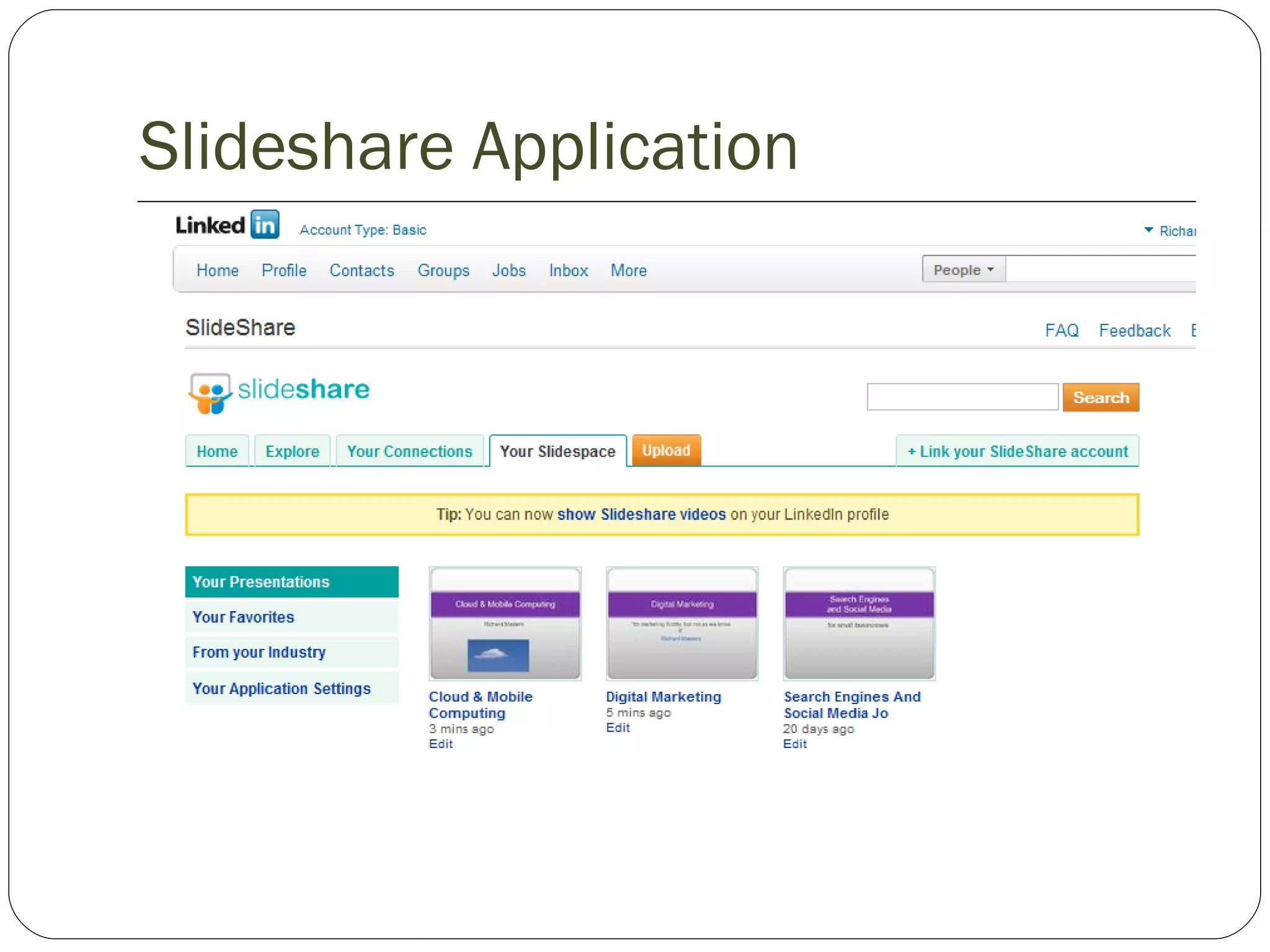 Slideshare Application 