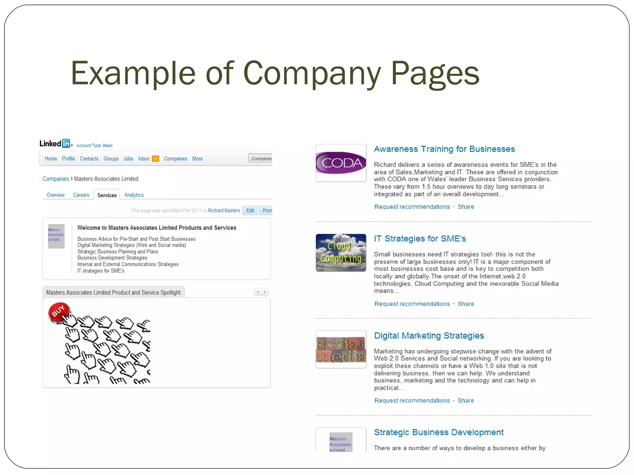Example of Company Pages 