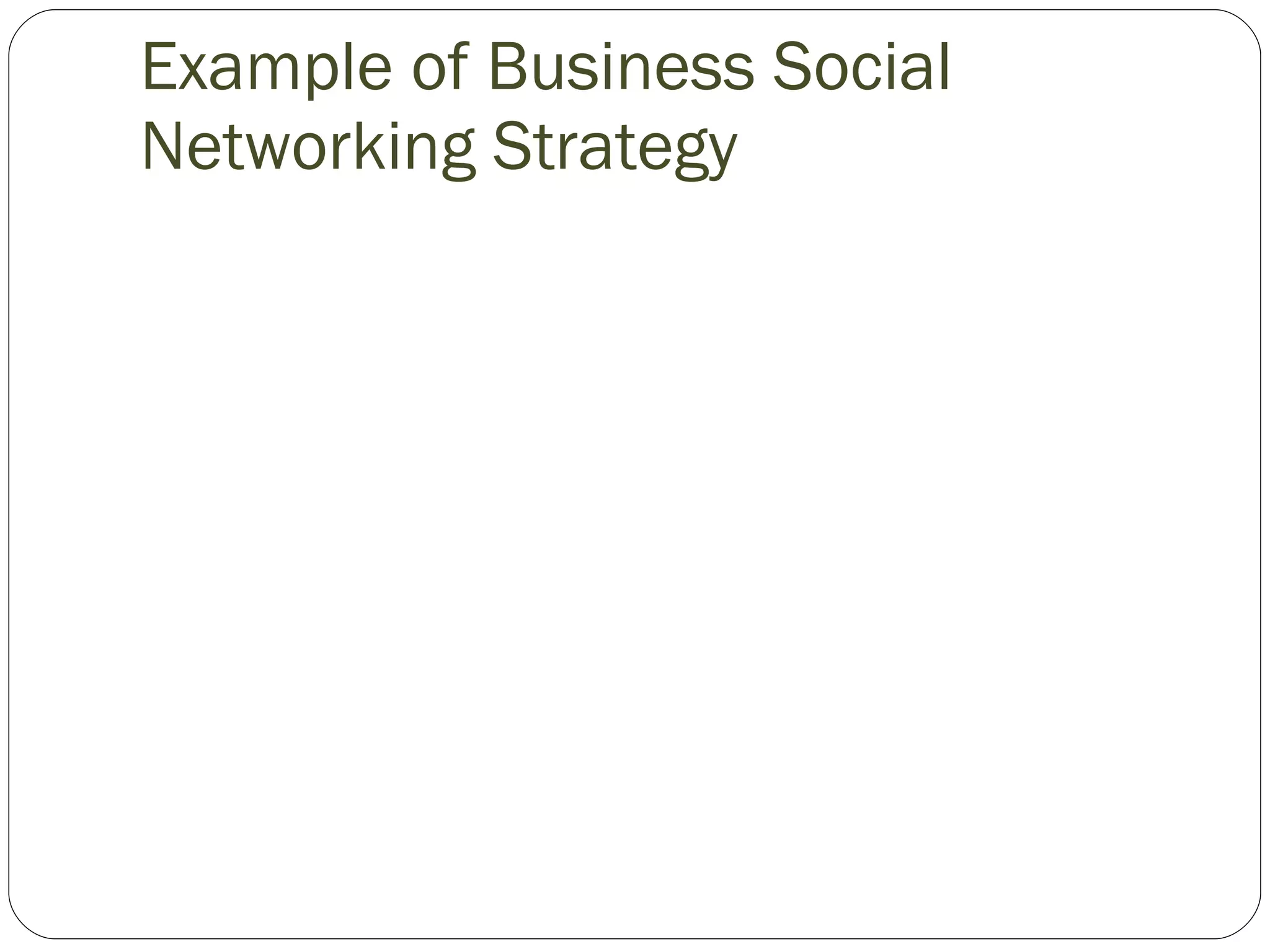 Example of Business Social Networking Strategy 