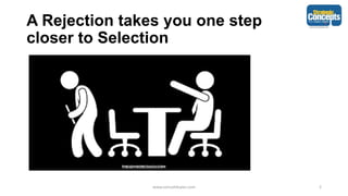 A Rejection takes you one step
closer to Selection
www.consult4sales.com 2
 