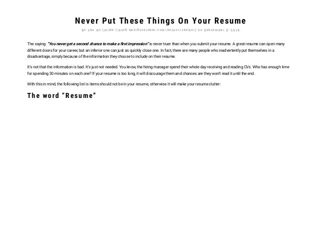 things to put on a resume for a first job