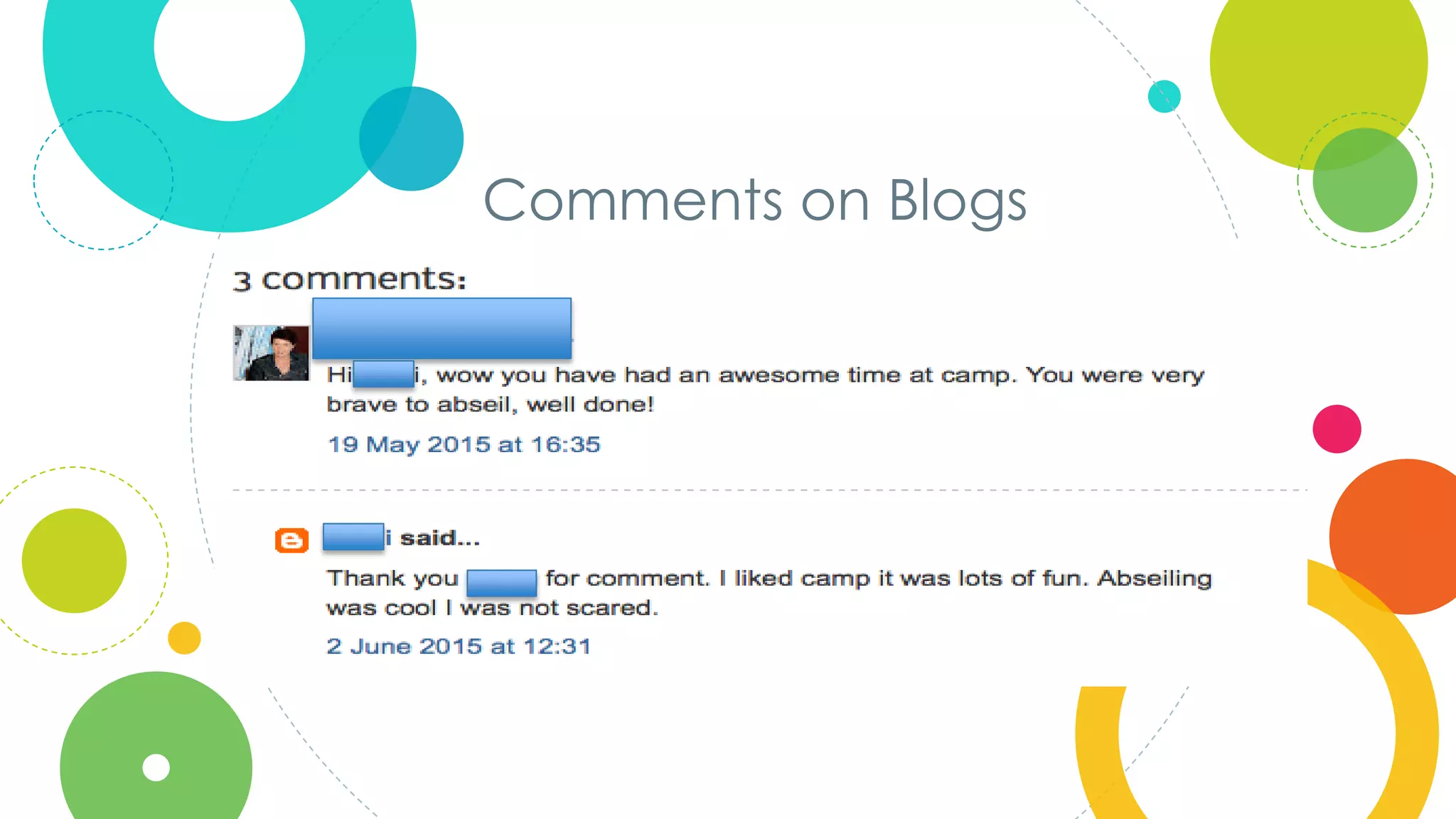 Click to edit
Master title style
Comments on Blogs
 
