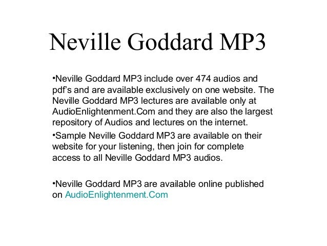 Neville Goddard Mp3