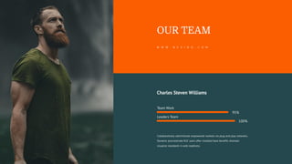 Charles Steven Williams
Team Work
95%
Leaders Team
100%
Collaboratively administrate empowered markets via plug-and-play networks.
Dynamic procrastinate B2C users after installed base benefits dramatic
visualize standards in web-readiness.
W W W . N E V I R O . C O M
OUR TEAM
 