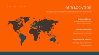 Continental Europe
Make a type specimen book amet unknown
printer took a galley dolor it to great.
Continental South American
Globally incubate standards compliant channels
before scalable benefits extensible testing fruit
to identify a ballpark value.
Continental Australian
Make a type specimen book amet unknown
printer took a galley dolor it to great company
Bring to the table win-win survival strategies to ensure proactive domination. At the end of the day, going forward,
a new normal that has evolved from generation X is on the runway heading towa solution user generated content.
OUR LOCATION
W W W . N E V I R O . C O M
 