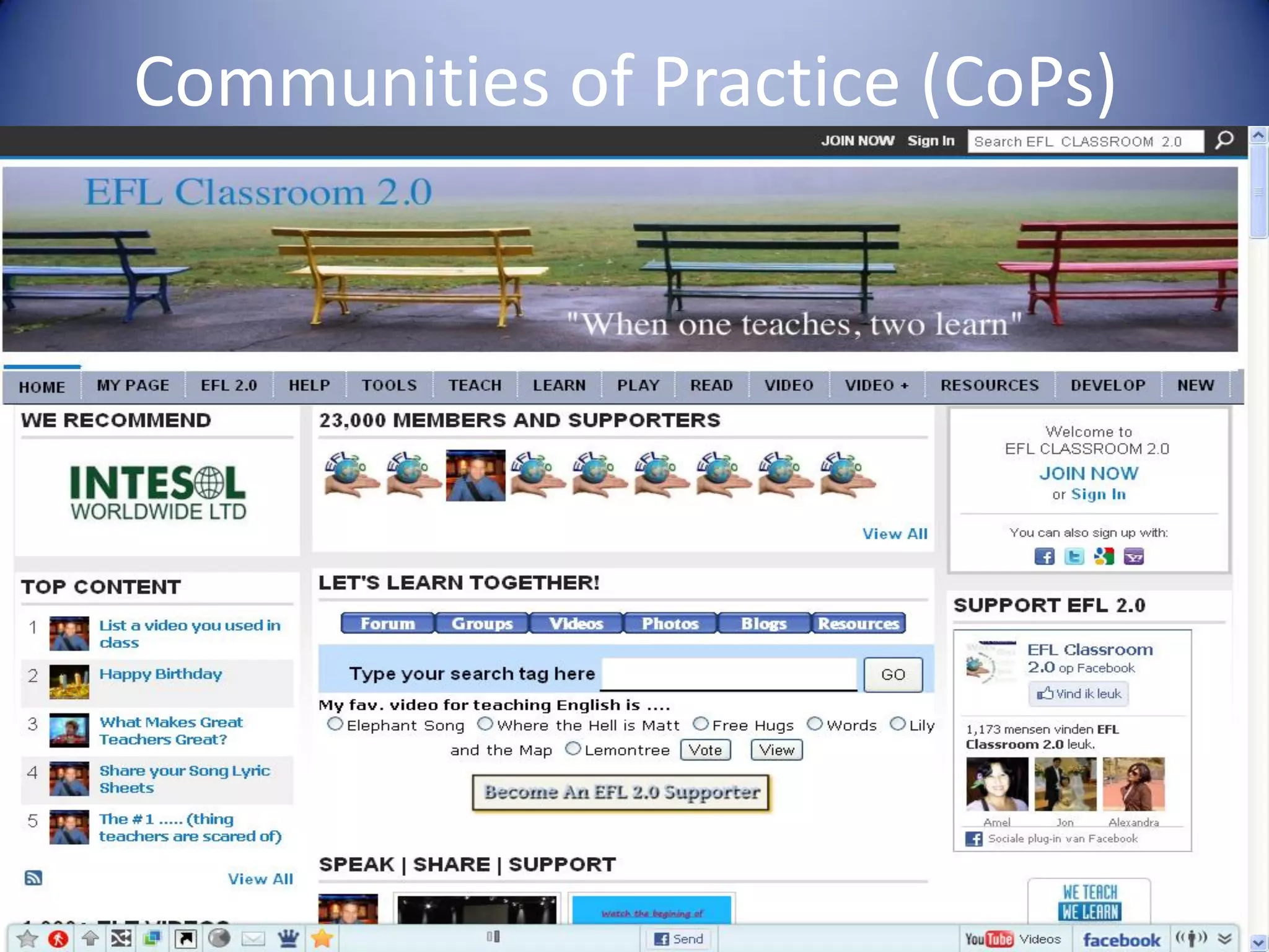 Communities of Practice (CoPs)
 