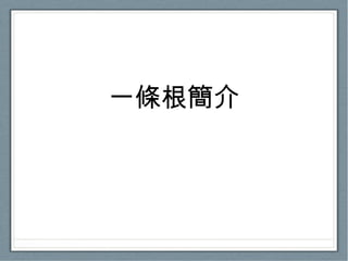 一條根簡介 