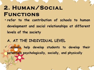 Multiple Functions of School | PPT